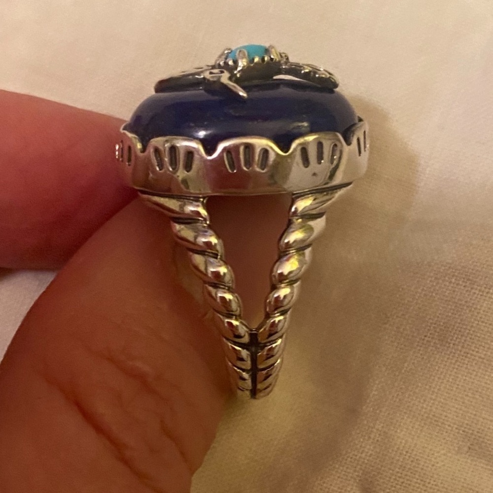 Kohl's Silver Ring with Blue and Turquoise Hummingbird - Picture 8 of 10